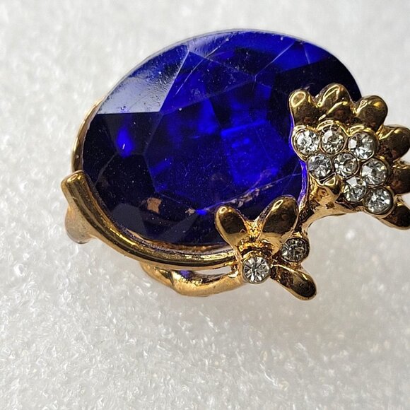 Oval Blue Fashion Crystal Faceted Earring - Picture 3 of 15